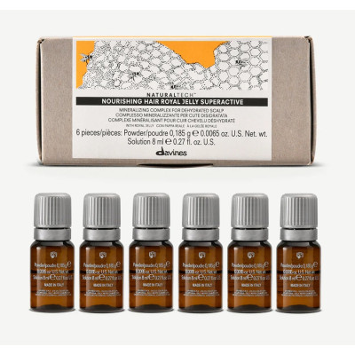 Davines NaturalTech Nourishing Hair Royal Jelly Superactive Mineralizing Scalp Treatment 6x8 ml — Behandlungen Davines NaturalTech Nourishing Hair Royal Jelly Superactive Mineralizing Scalp Treatment 6x8 ml — Behandlungen