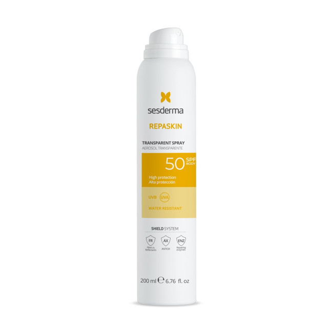 Sesderma Repaskin Transparent Spray SPF50 (200ml) — Keha Sesderma Repaskin Transparent Spray SPF50 (200ml) — Keha