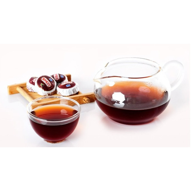 Pu-Erh Ripe Tuocha mini size different flavour raw and ripe 50g — Контроль ваги Pu-Erh Ripe Tuocha mini size different flavour raw and ripe 50g — Контроль ваги